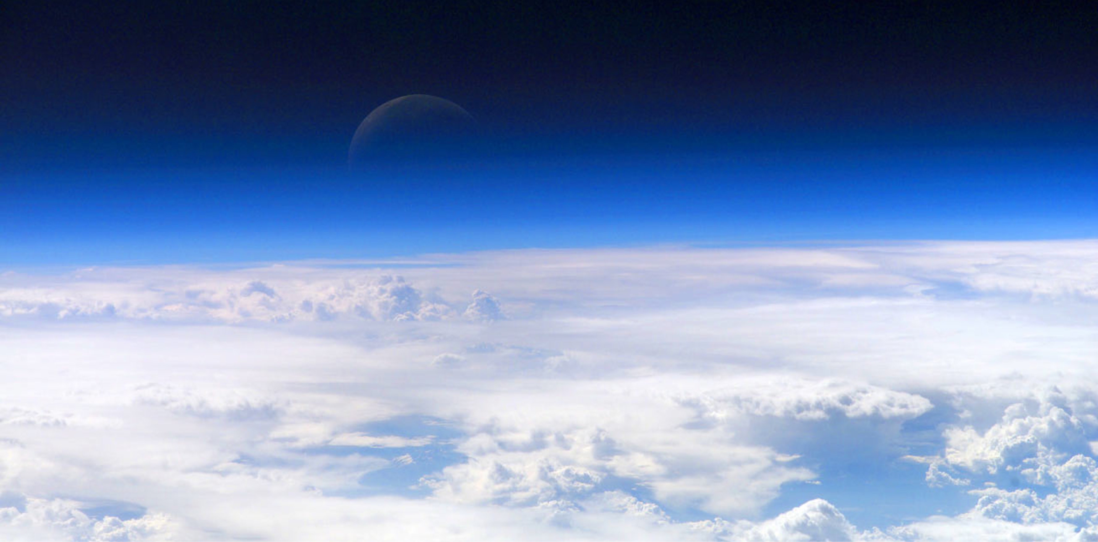 View of the stratosphere from a high-altitude balloon platform